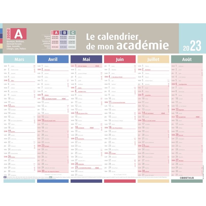 3108724300608-Bien s'organiser - Calendrier Zone A - 43 x 33,5 cm - Oberthur-P_79395051_2-1
