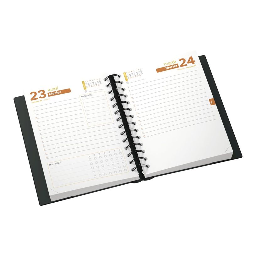 3147280040108-Agenda L'Étudiant spiralé - 1 jour par page - 15 x 20 cm - noir - Hamelin-P_79395332_4-2