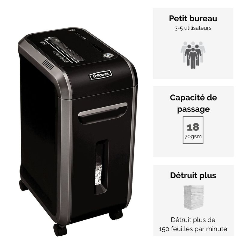 0043859629251-Fellowes Powershred 99Ci - destructeur de documents coupe croisée - 18 feuilles - Corbeille 34 litres - anti-b-P_79395513_11-1