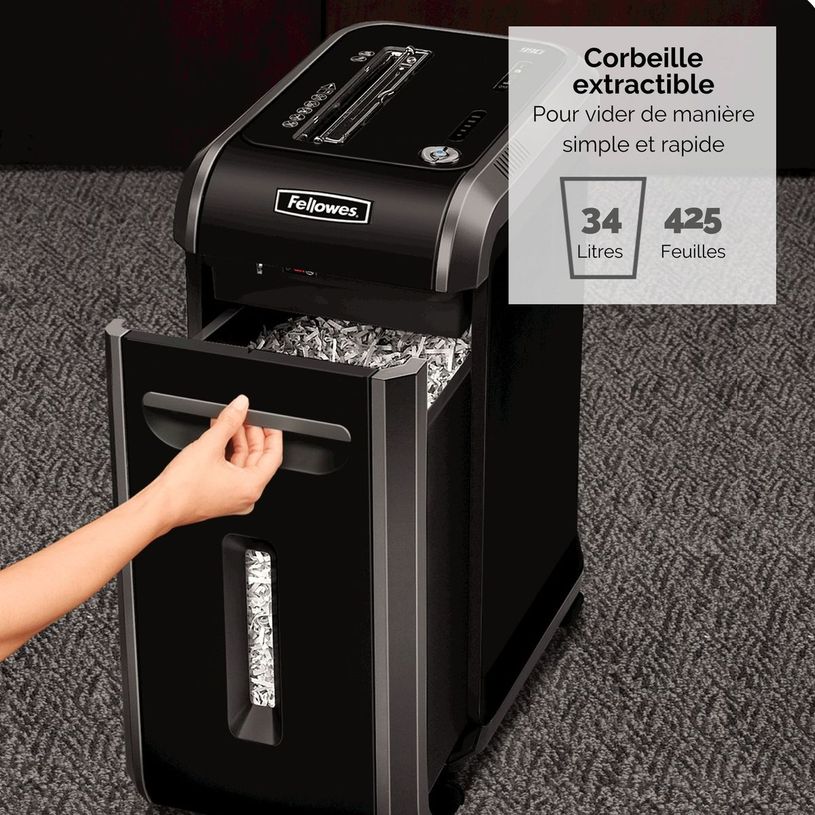 0043859629251-Fellowes Powershred 99Ci - destructeur de documents coupe croisée - 18 feuilles - Corbeille 34 litres - anti-b-P_79395513_12-2