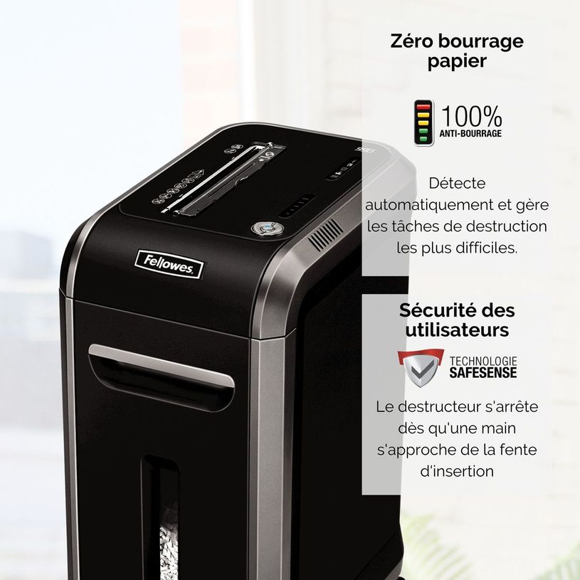 0043859629251-Fellowes Powershred 99Ci - destructeur de documents coupe croisée - 18 feuilles - Corbeille 34 litres - anti-b-P_79395513_14-4