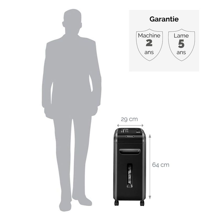 0043859629251-Fellowes Powershred 99Ci - destructeur de documents coupe croisée - 18 feuilles - Corbeille 34 litres - anti-b-P_79395513_15-5