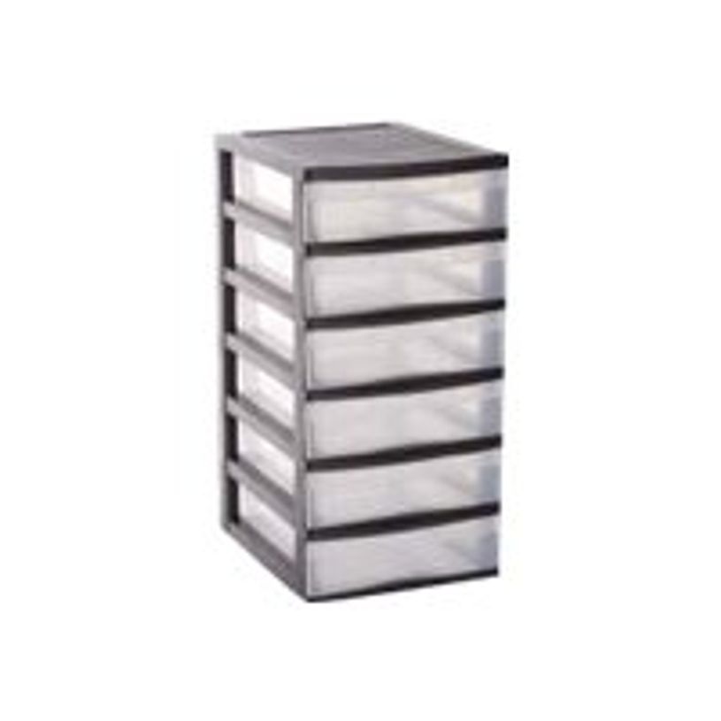3234534166124-Fast Standard - Tour de rangement 6 tiroirs - noir/transparent-P_79395532_1-0