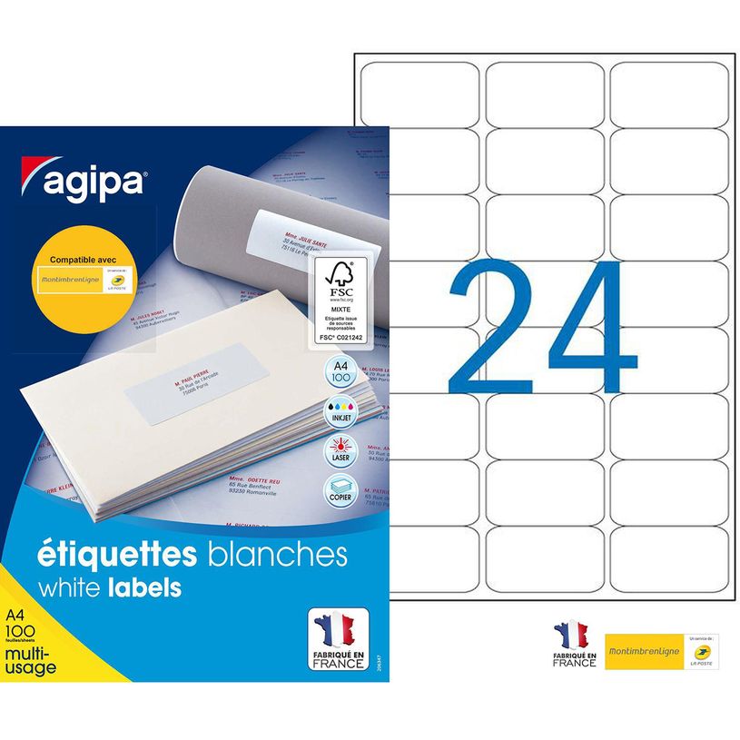 3270241013092-Apli Agipa - 2400 Étiquettes adhésives blanches multi-usages - 63,5 x 33,9 mm - coins arr-P_79395551_1-0