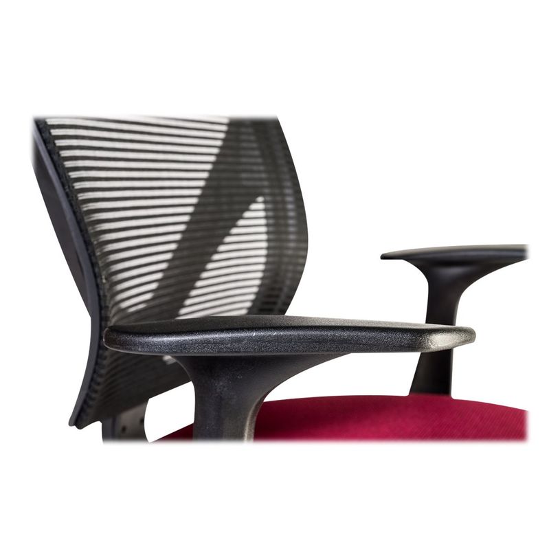 3760185026765-Fauteuil de bureau - KONAKRY - Accoudoirs fixes - Noir et rouge bordeaux -P_79395747_6-5