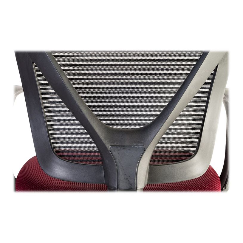 3760185026765-Fauteuil de bureau - KONAKRY - Accoudoirs fixes - Noir et rouge bordeaux -P_79395747_7-6