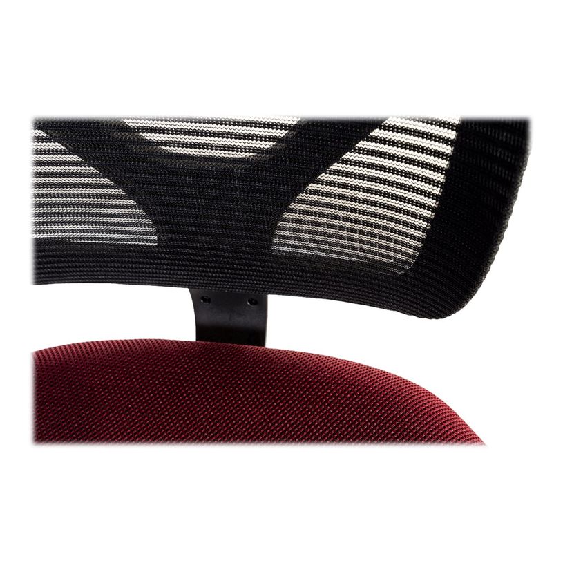 3760185026765-Fauteuil de bureau - KONAKRY - Accoudoirs fixes - Noir et rouge bordeaux -P_79395747_8-7