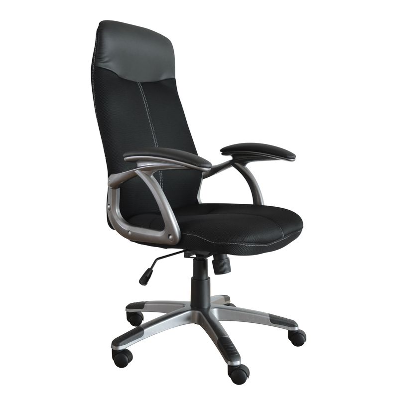 3397703398945-Fauteuil de bureau TARANIS - accoudoirs fixes - appui-tête intégré - noir-P_79395812_2-1