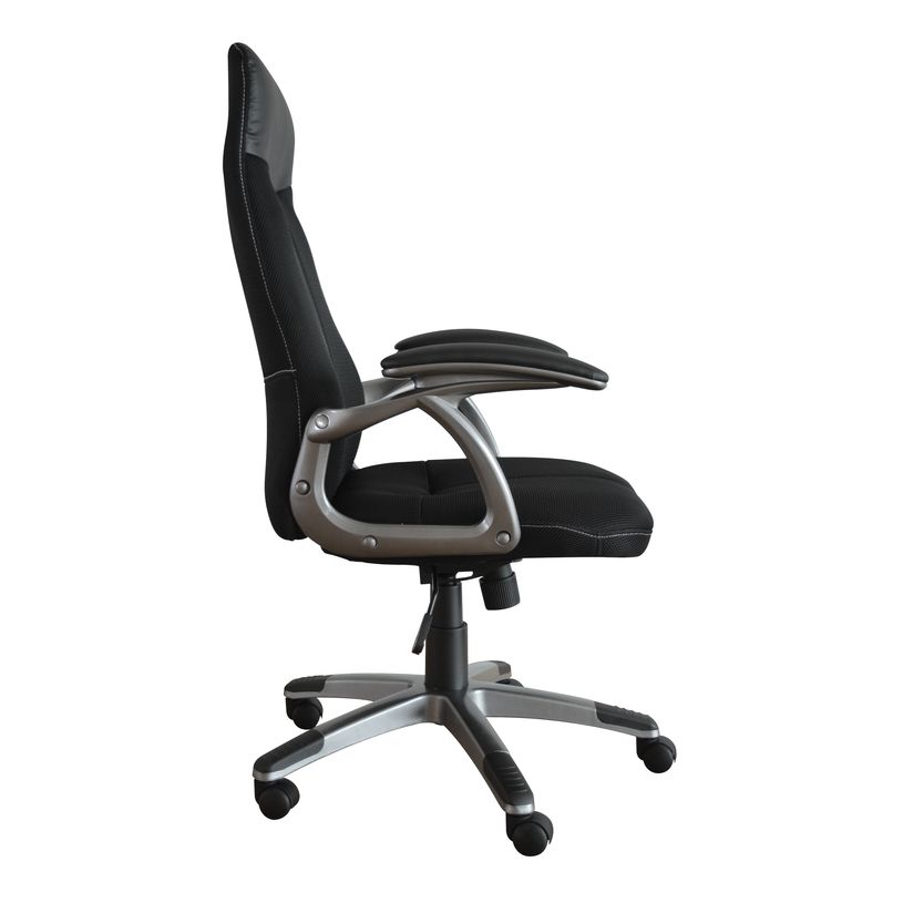 3397703398945-Fauteuil de bureau TARANIS - accoudoirs fixes - appui-tête intégré - noir-P_79395812_7-6