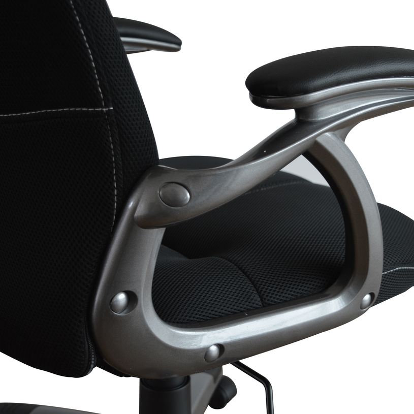 3397703398945-Fauteuil de bureau TARANIS - accoudoirs fixes - appui-tête intégré - noir-P_79395812_8-7