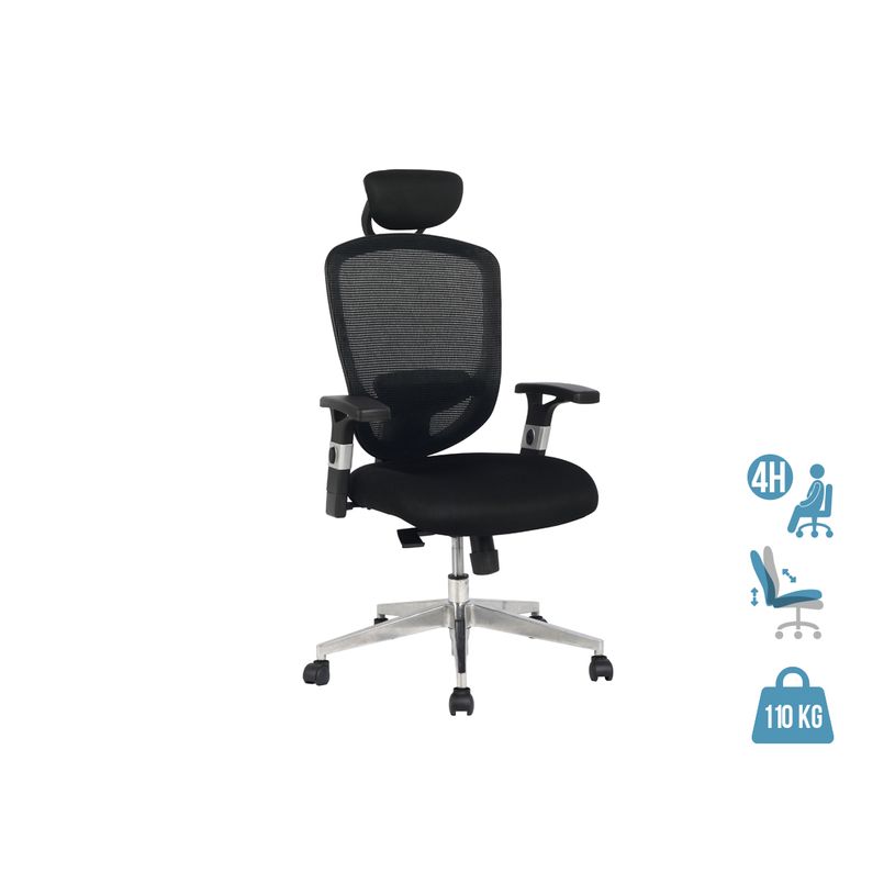 3397704188194-Fauteuil de bureau COMPUTECH - accoudoirs ajustables - appuie-tête - noir-P_79395815_1-0