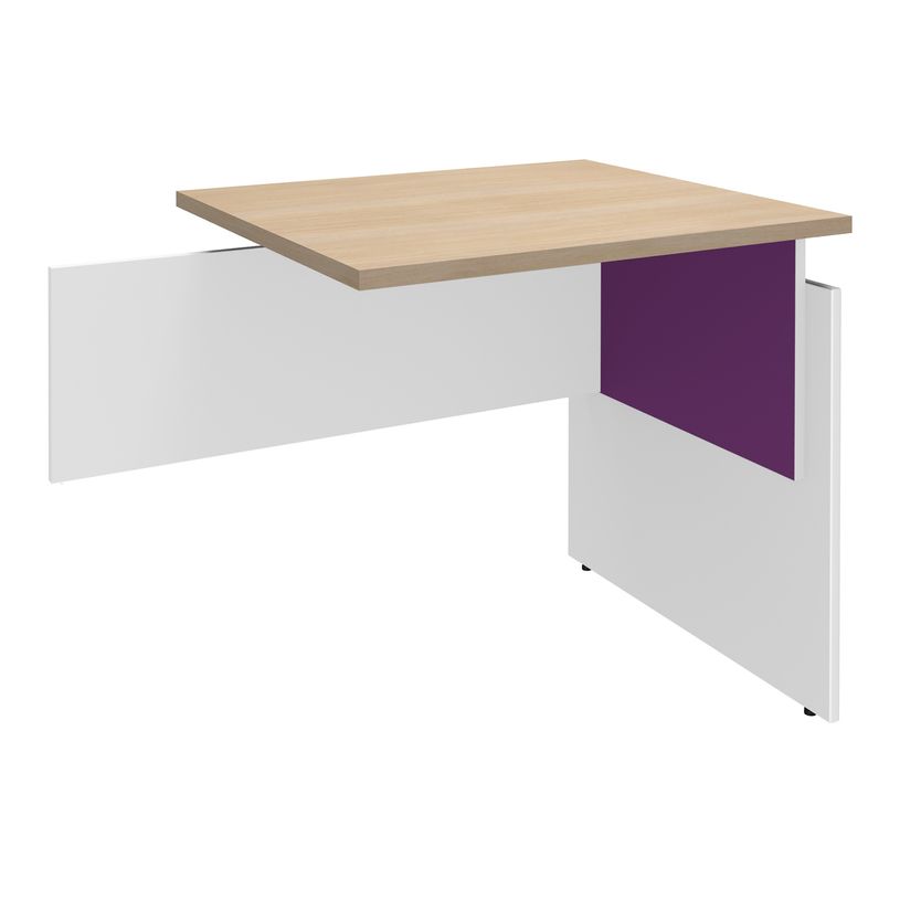 3253310147522-Retour direct pour Bureau INEO JET UP Bureau Vallée - Réglable en hauteur - L80 x H74/78/82 x P60 cm - Pieds Blanc/violine - p-P_79395867_1-0