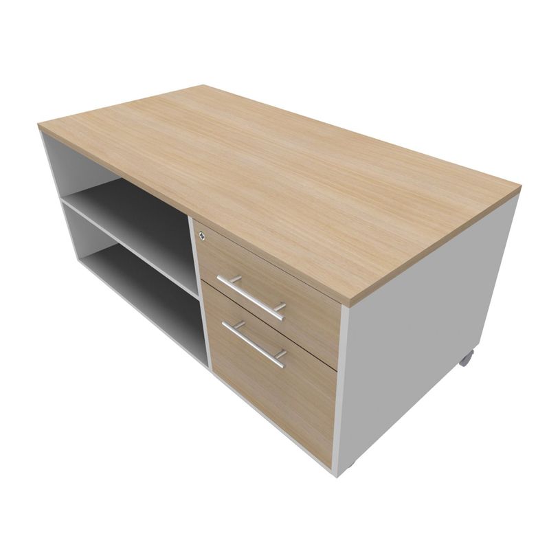 3253310147546-Console mobile INEO JET UP Bureau Vallée - L100 X H63 X P60 cm - 2 tiroirs dont 1 personnalisable en option - Fi-P_79395869_2-1