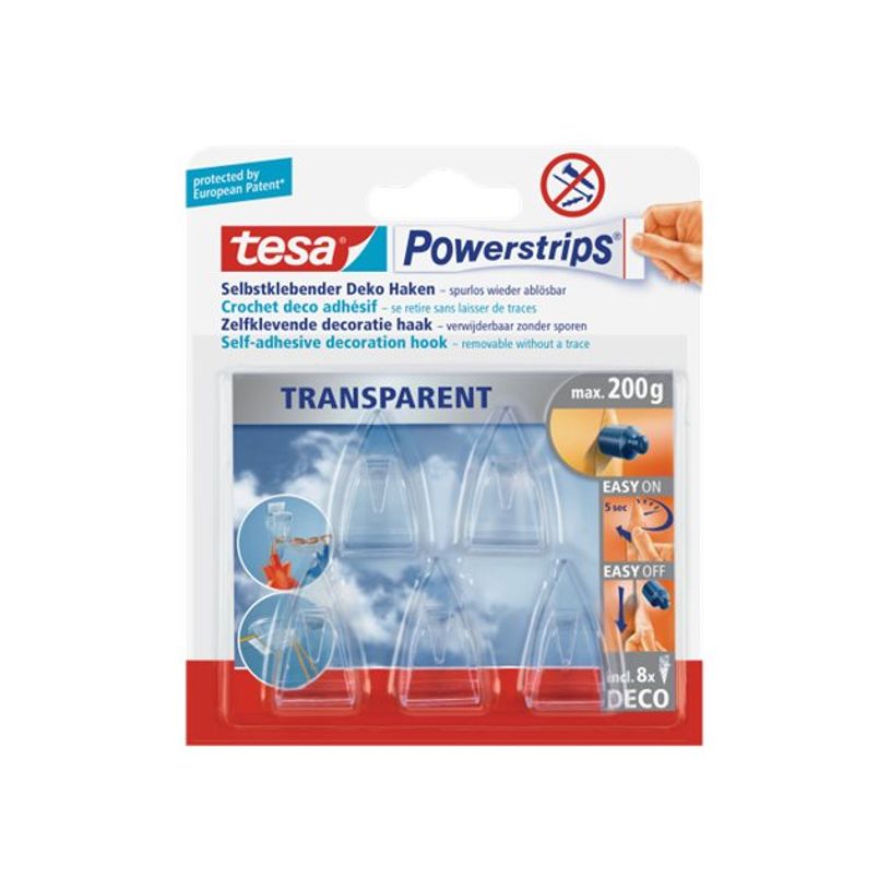 4042448104847-Tesa Powerstrips - Pack de 5 crochets transparents autocollants-P_79396154_1-0