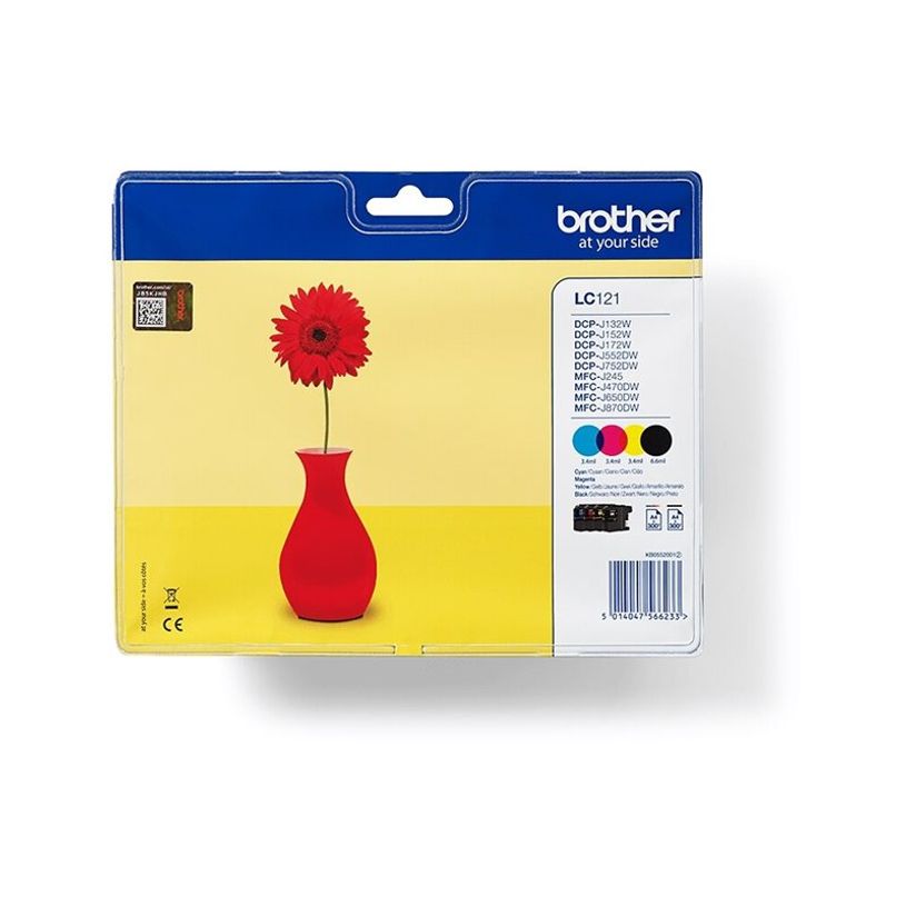 5014047566233-Brother LC121 - Pack de 4 - noir, cyan, magenta, jaune - cartouche d'encre originale-P_79396212_10-5
