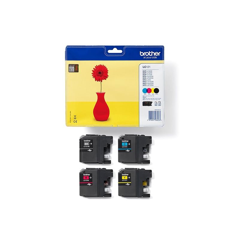5014047566233-Brother LC121 - Pack de 4 - noir, cyan, magenta, jaune - cartouche d'encre originale-P_79396212_12-7