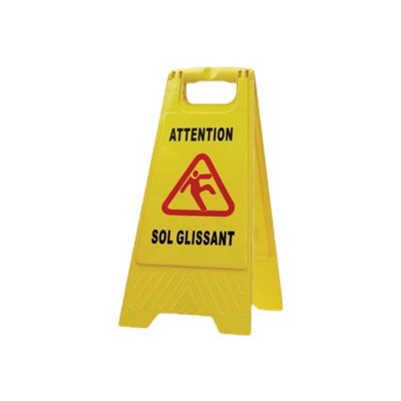 2012348208374-PLG - Panneau de signalisation attention / sol glissant - jaune - pliable-P_79396946_1-0
