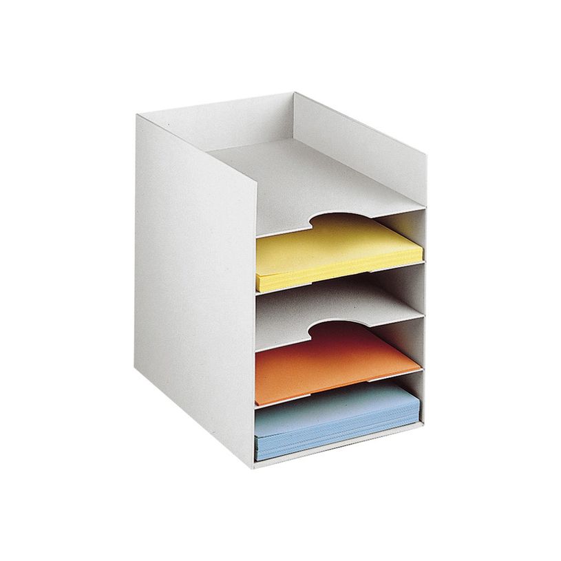 3660141202038-Trieur organiseur de bureau EASY OFFICE - 5 cases pour documents format 24 x 32 cm - gris-P_79397005_1-0