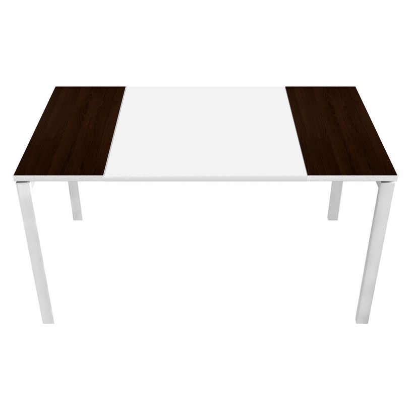 3660141220230-Table de réunion EASYDESK - L220 x P114 x H75 cm - blanc/wengé-P_79397012_1-0