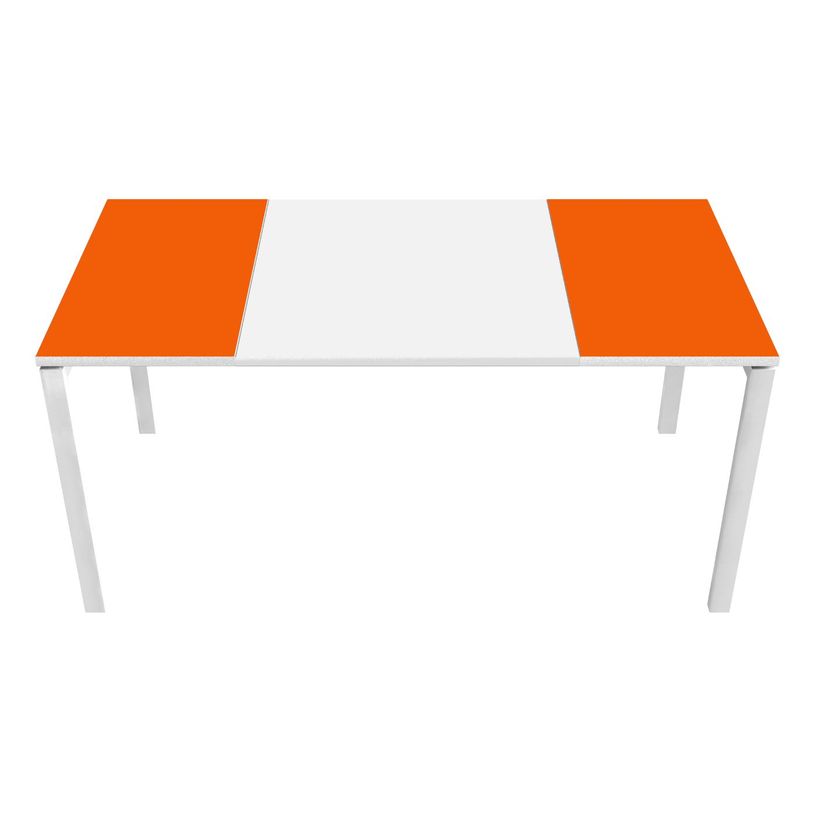 3660141250862-Bureau droit EASYDESK - L160 x P80 cm  - Blanc/orange-P_79397026_1-0