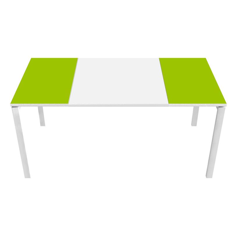 3660141250879-Bureau droit EASYDESK - L160 x P80 cm  - Blanc/vert-P_79397027_1-0
