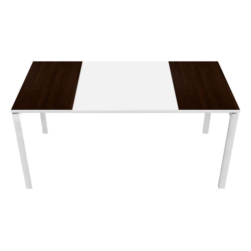 3660141250916-Bureau droit EASYDESK - L160 x P80 cm  - Blanc/wengé-P_79397031_1-0