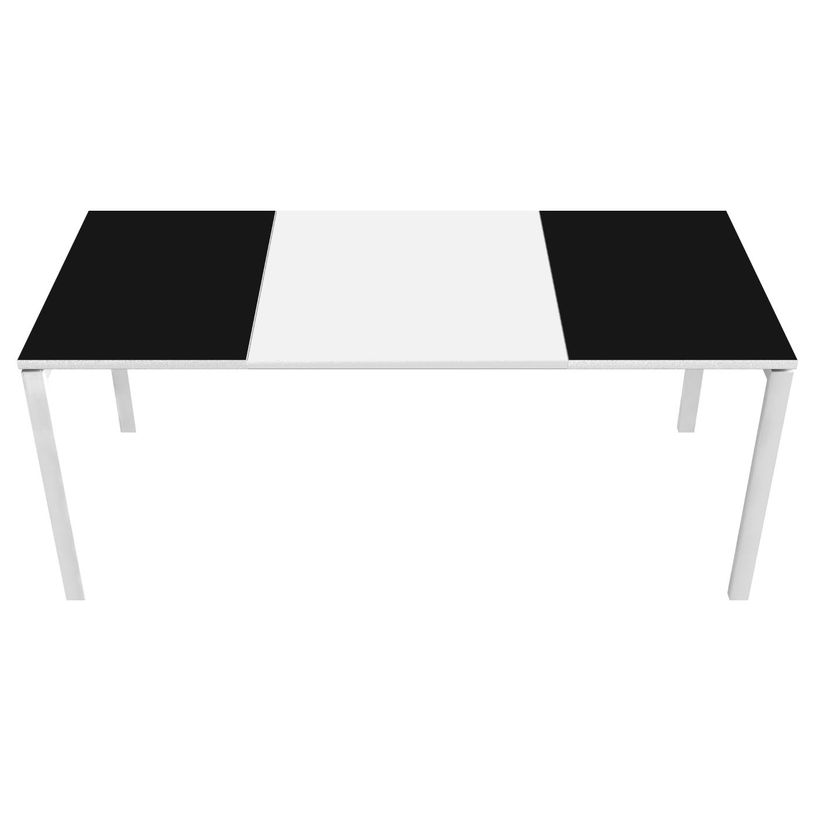 3660141250923-Bureau droit EASYDESK - L180 x P80 cm  - Blanc/noir-P_79397032_1-0