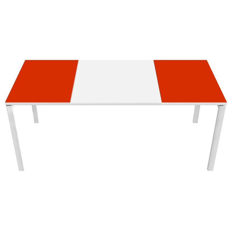 3660141250978-Bureau droit EASYDESK - L180 x P80 cm  - Blanc/rouge-P_79397036_1-0