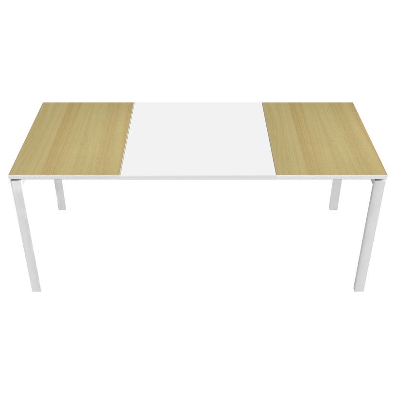 3660141250985-Bureau droit EASYDESK - L180 x P80 cm  - Blanc/hêtre-P_79397037_1-0