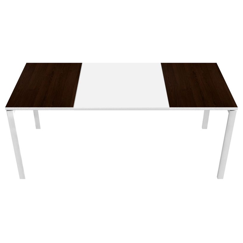 3660141250992-Bureau droit EASYDESK - L180 x P80 cm  - Blanc/wengé-P_79397038_1-0