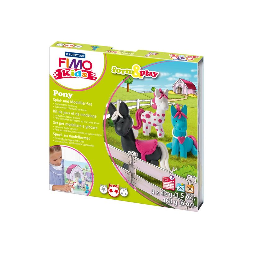 4007817806142-STAEDTLER FIMO kids form&play Pony - kit de pâte à modeler - Modèle Poney-P_79397290_1-0