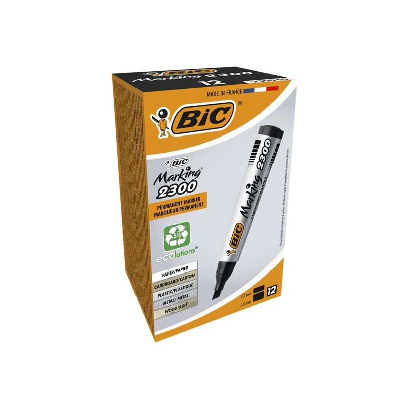 3086122300096-BIC 2300 - Marcador - permanente - para cristal, plástico, cartón - negro - tinta con base de alcohol-P_79397292_6-6