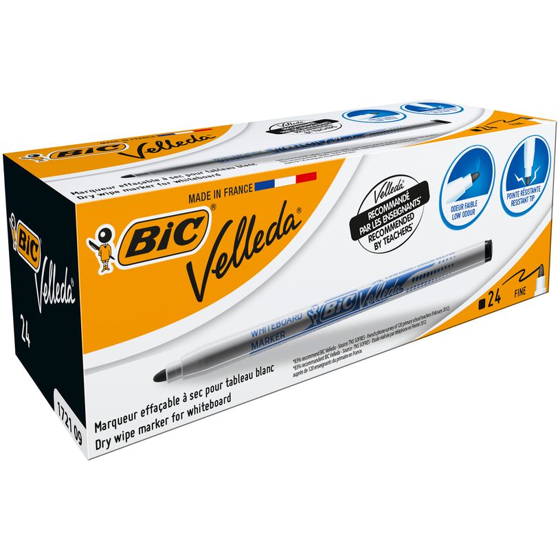 3086121721090-BIC VELLEDA 1721 - Pack de 24 marqueurs effaçables - pointe fine - noir-P_79397296_2-0
