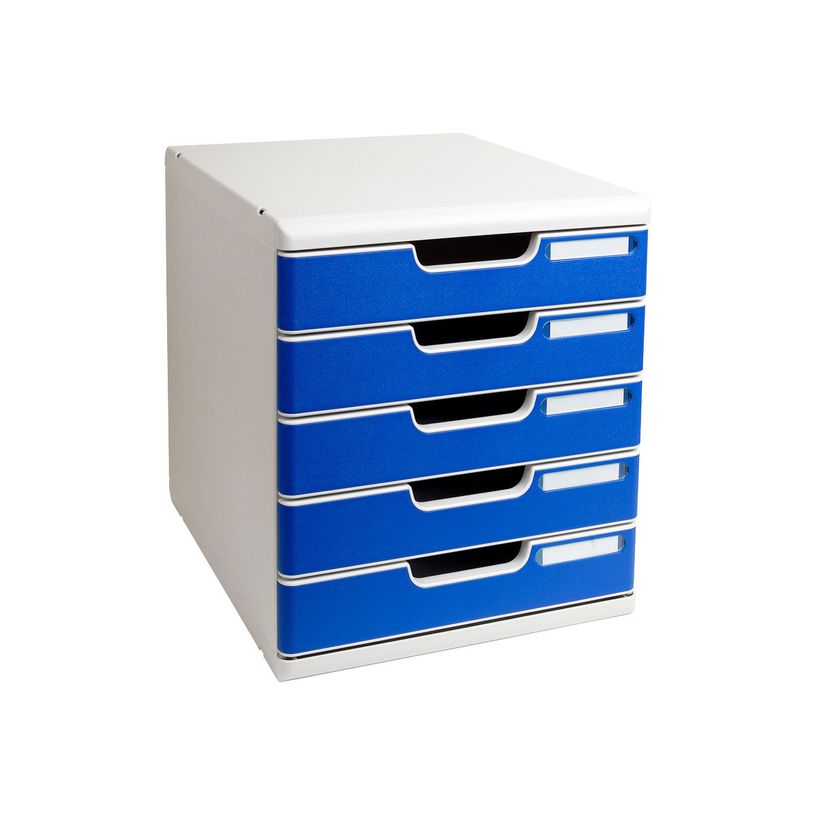 9002493023895-Exacompta Modulo - Module de classement 5 tiroirs - gris lumière/bleu-P_79397355_1-0