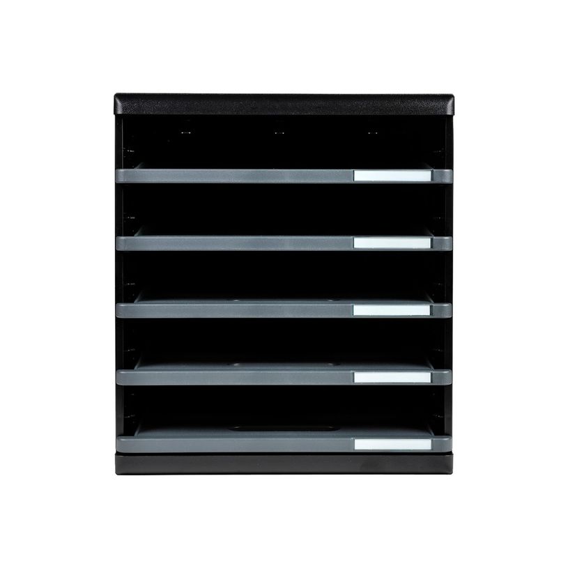 9002493423008-Exacompta Modulo Ecoblack - Module de classement 5 tiroirs ouverts - noir/gris souris-P_79397377_1-0