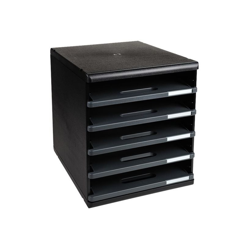 9002493423008-Exacompta Modulo Ecoblack - Module de classement 5 tiroirs ouverts - noir/gris souris-P_79397377_2-1