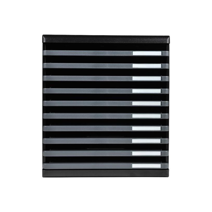 9002493423015-Exacompta Modulo Ecoblack - Module de classement 10 tiroirs ouverts - noir/gris souris-P_79397378_1-0