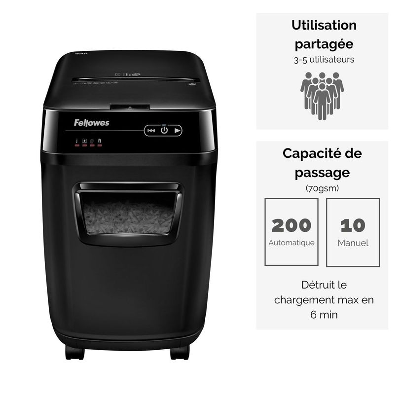043859676125-Fellowes AutoMax 200C - destructeur de documents coupe croisée - 200 feuilles - Corbeille 32 litres - anti-bourra-P_79397387_8-1