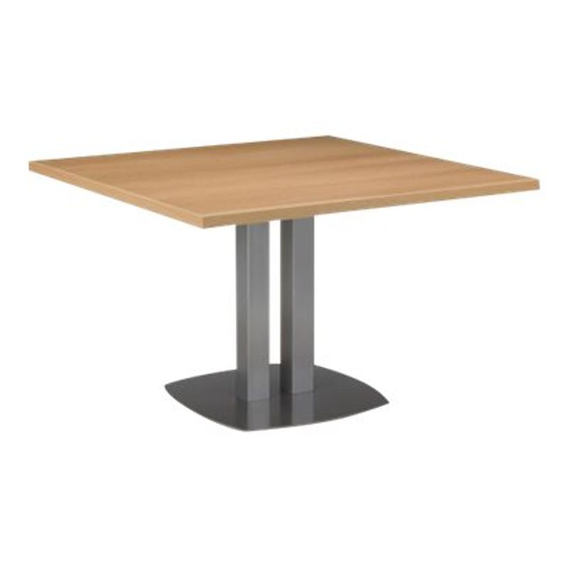 3483600219701-Table de réunion carrée SLIVER - L115 x H75 x P115 - Chêne fil et blanc-P_79397493_1-0