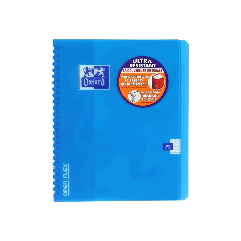 3020120013992-Oxford Openflex - Cahier polypro à spirale 17 x 22 cm - 100 pages - grands carreaux (Seyes) - disponib-P_79397585_3-1
