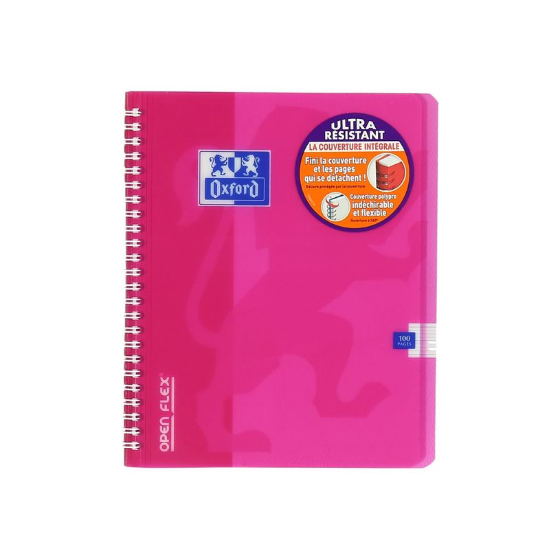 3020120013992-Oxford Openflex - Cahier polypro à spirale 17 x 22 cm - 100 pages - grands carreaux (Seyes) - disponib-P_79397585_5-3