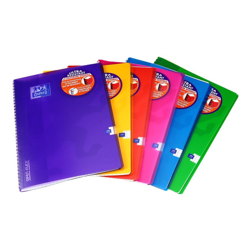 3020120018867-Oxford Openflex - Cahier polypro à spirale A4 (21x29,7 cm) - 100 pages - grands carreaux (Seyes) - disponib-P_79397591_2-0