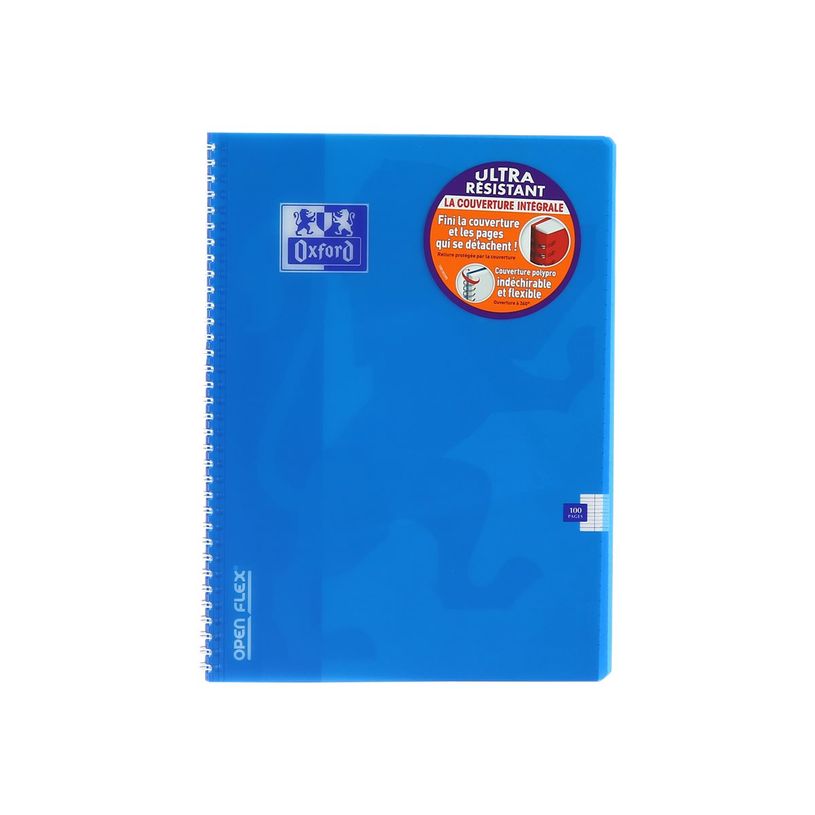 3020120018867-Oxford Openflex - Cahier polypro à spirale A4 (21x29,7 cm) - 100 pages - grands carreaux (Seyes) - disponib-P_79397591_3-1