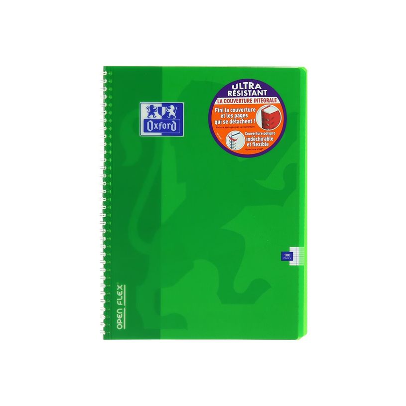 3020120018867-Oxford Openflex - Cahier polypro à spirale A4 (21x29,7 cm) - 100 pages - grands carreaux (Seyes) - disponib-P_79397591_6-4
