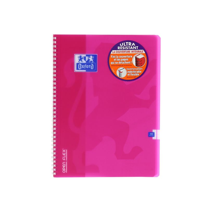 3020120018867-Oxford Openflex - Cahier polypro à spirale A4 (21x29,7 cm) - 100 pages - grands carreaux (Seyes) - disponib-P_79397591_7-5