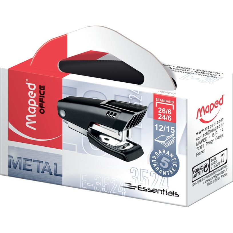3154143524118-Maped - Mini Agrafeuse Essentials E3524 - capacité de 15 feuilles - agrafes 24/6 ou 26/6-P_79397783_2-0