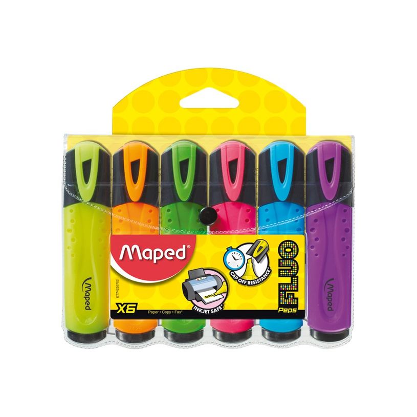 3154147425572-Maped Fluo Peps Classic - Pack de 6 surligneurs - couleurs assorties-P_79397821_5-1