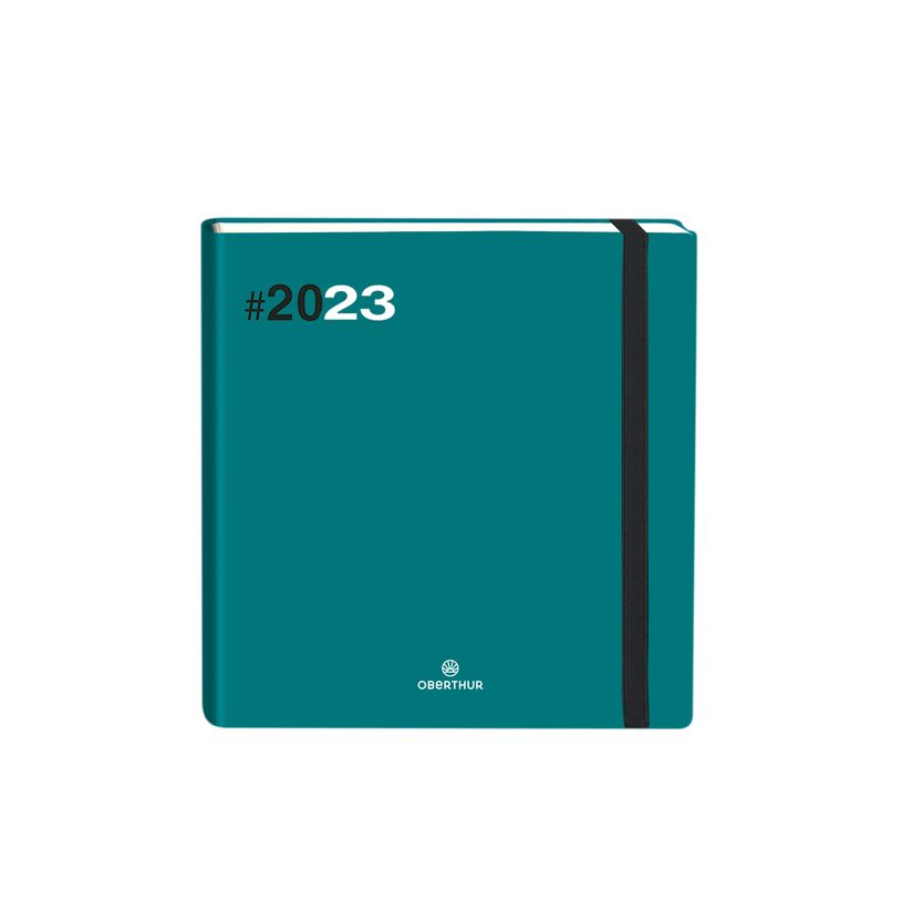 3664447135182-Agenda Flex - 1 semaine sur 2 pages - 16 x 16 cm - émeraude - Oberthur-P_79398102_2-0