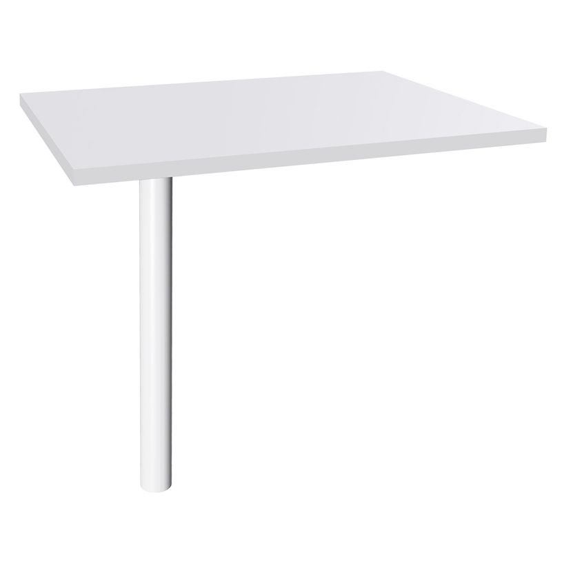 3253310133792-Extension IDRA/DUAL sur pied tube - 80 x 60 cm - Pied blanc - plateau Blanc perle-P_79398160_1-0