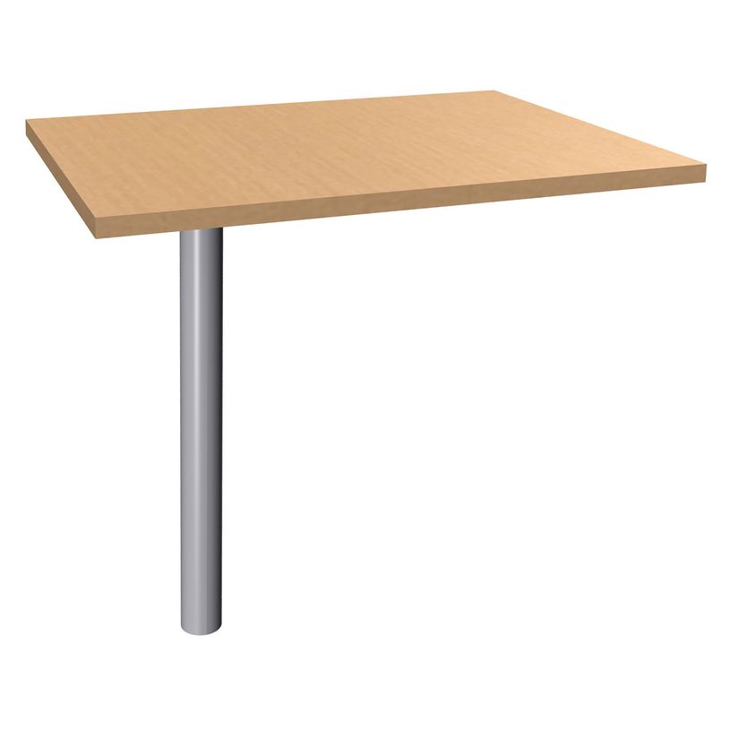 3253310148079-Extension IDRA/DUAL sur pied tube - 80 x 60 cm - Pied alu - plateau imitation Hêtre-P_79398163_1-0